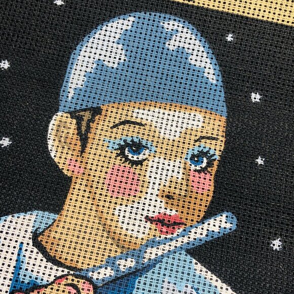 80s Pierrot Love UNUSED Needlepoint Canvas Richart Canada Michel Oks Novelty - Picture 4 of 11